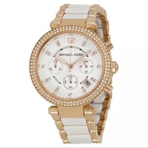 Michael Kors Women's Gold and White Watch